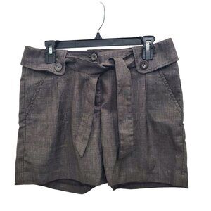 Smart Set Women's Gray Tie Belted Pleated Business Career Dress Shorts NWOT Sz 6
